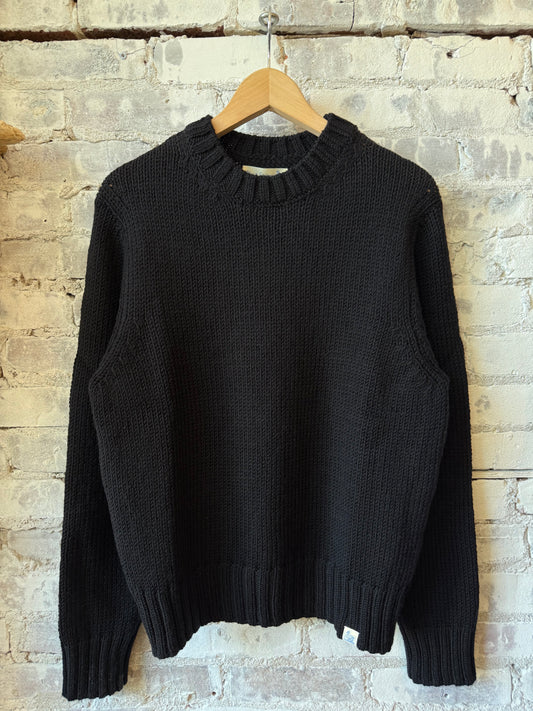 Merz B. Schwanen Chunky Merino Wool Sweater - Deep Black Black