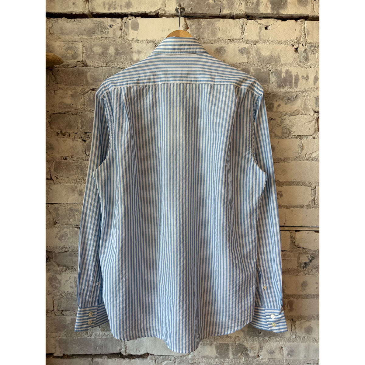 Hartford Men's Paul End-to-End Shirt - Blue/White Stripe Dim Gray