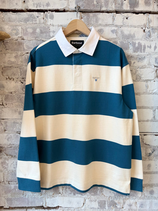 Broome Rugby Shirt - Midnight/White Stripe - DUNE + SALT