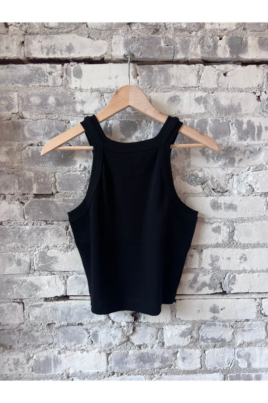 Cropped Racer Top - Black - DUNE + SALT