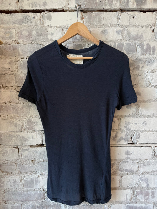 V::Room SS Hi-Soft Jersey 'Narrow Neck' Crew - Dark Navy Dark Slate Gray