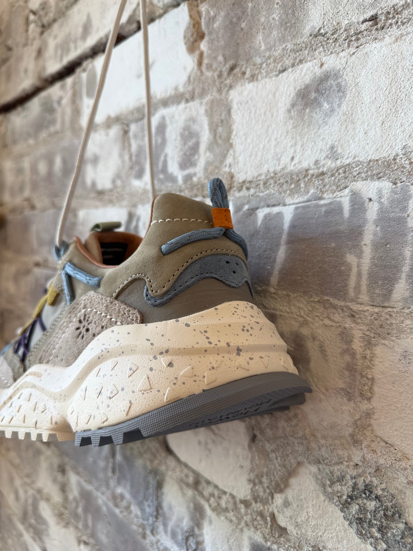 Yamabushi Man Suede/Nylon Sneaker – Taupe/Mud/Yellow