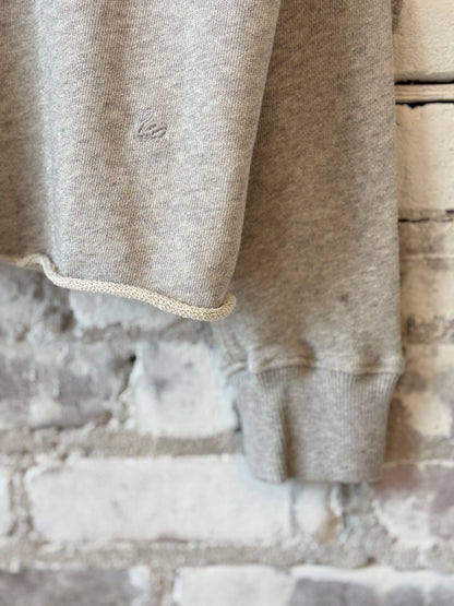 Retro Fleece Hoodie With Raw Hem - Grey Melange - DUNE + SALT