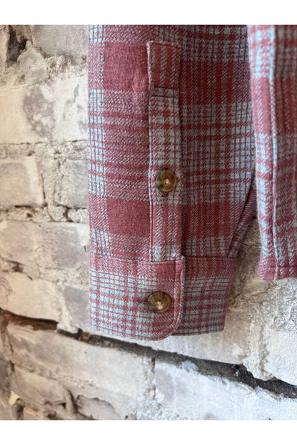Pacifica Stretch Twill Shirt - Marsala Plaid - DUNE + SALT