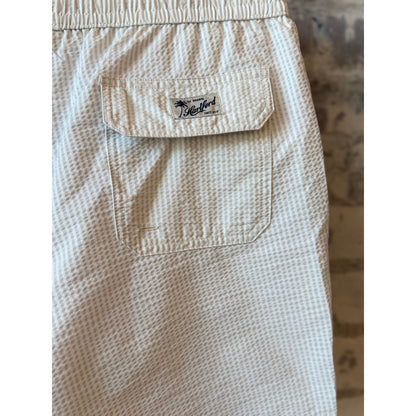 Hartford Men's Seersucker Woven Swimshort - Pearl Gray