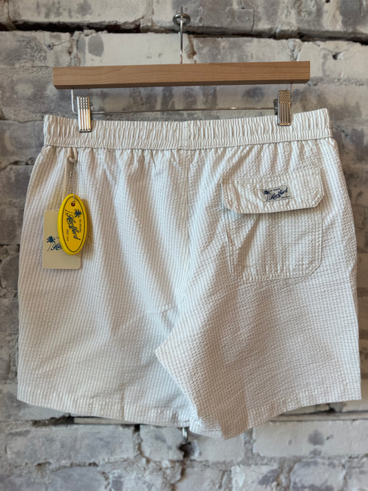 Seersucker Woven Swimshort - Pearl