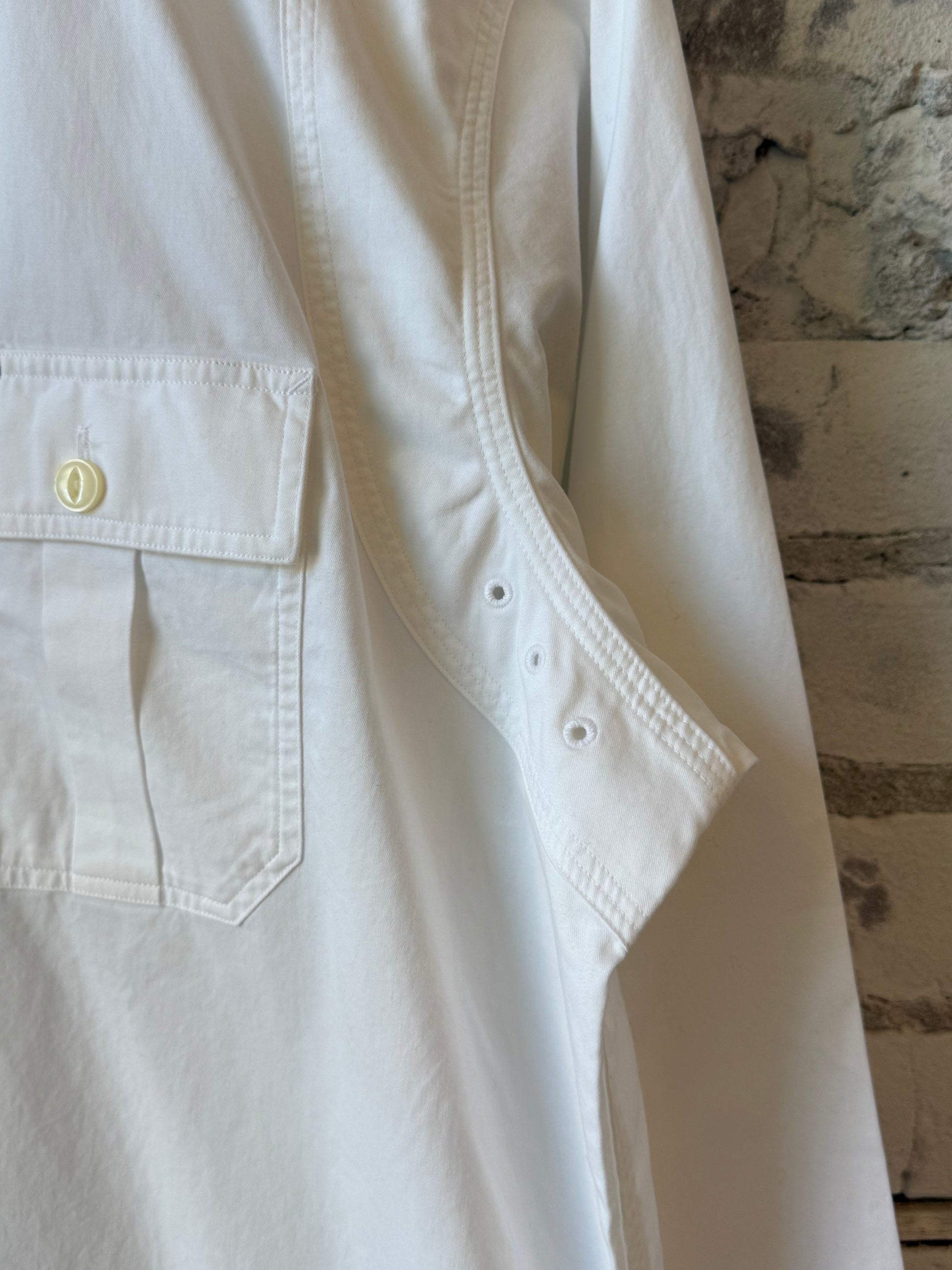 Classic Fit Sateen Workshirt - White - DUNE + SALT