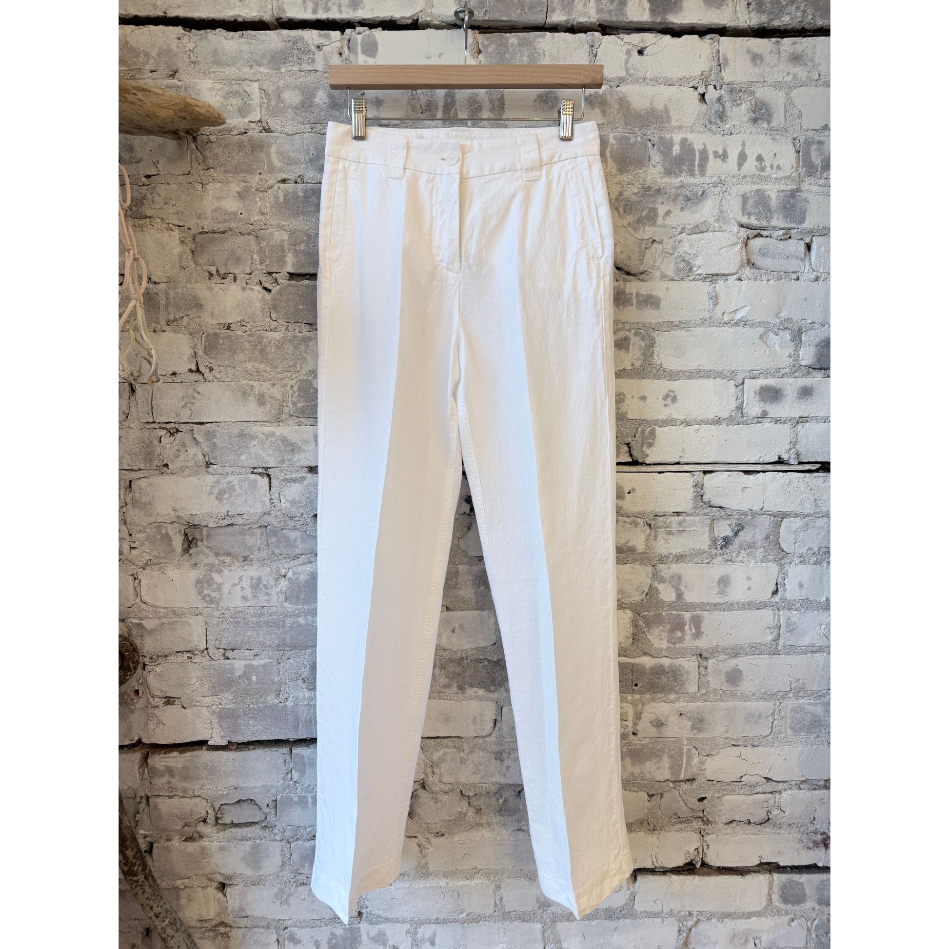 Garment-Dyed Compact Slub Linen Trousers - White - DUNE + SALT