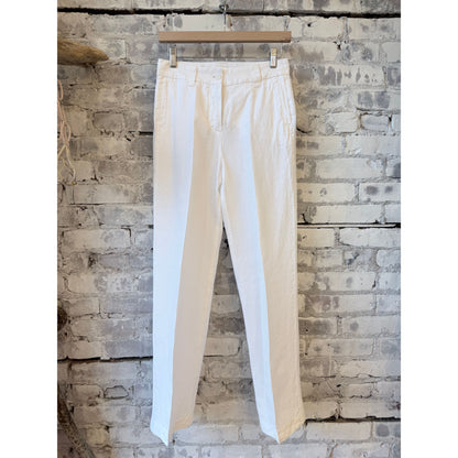 Garment-Dyed Compact Slub Linen Trousers - White - DUNE + SALT