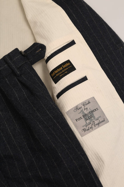 East Harbour Surplus Clarence Wool Sport Jacket - Navy Chalk Stripe Black