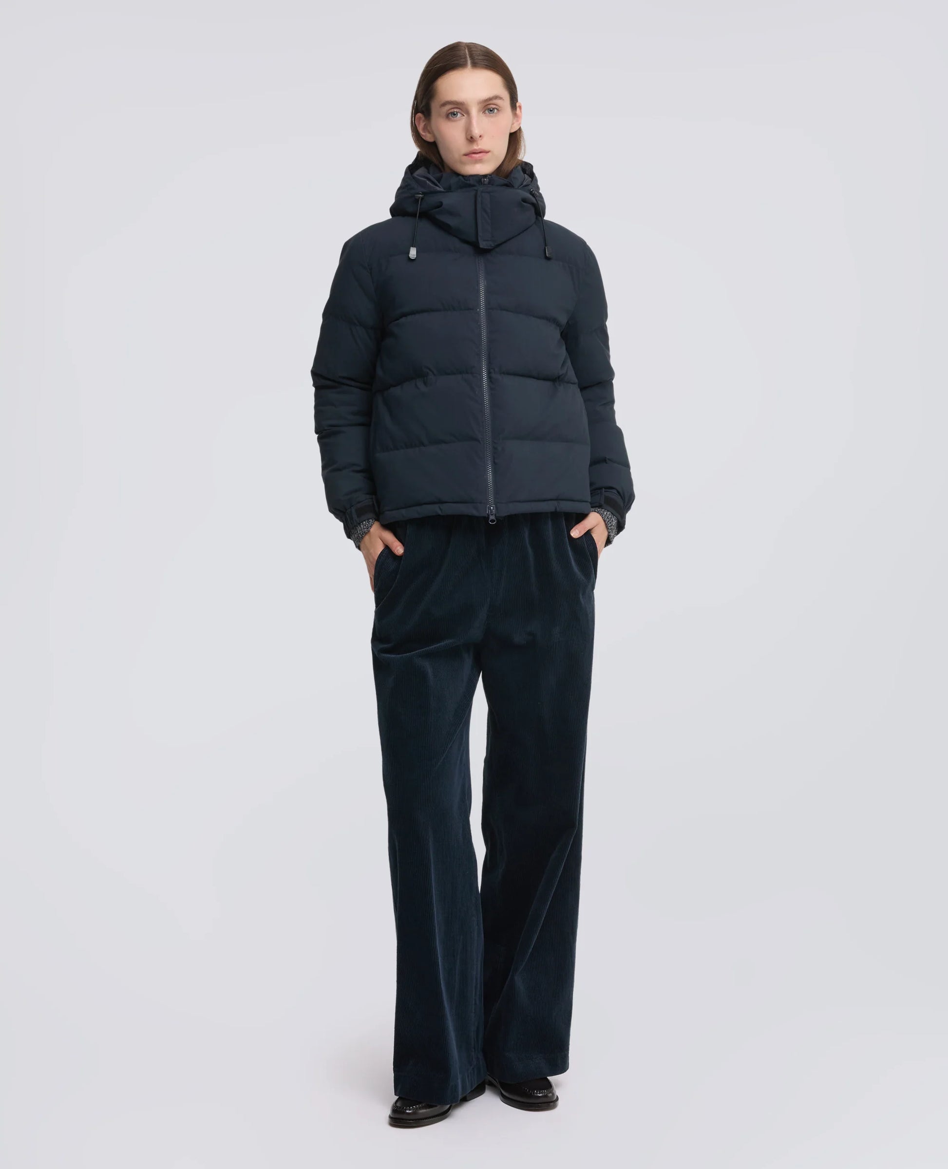 Aspesi Wide Corduroy Trousers - Navy Black