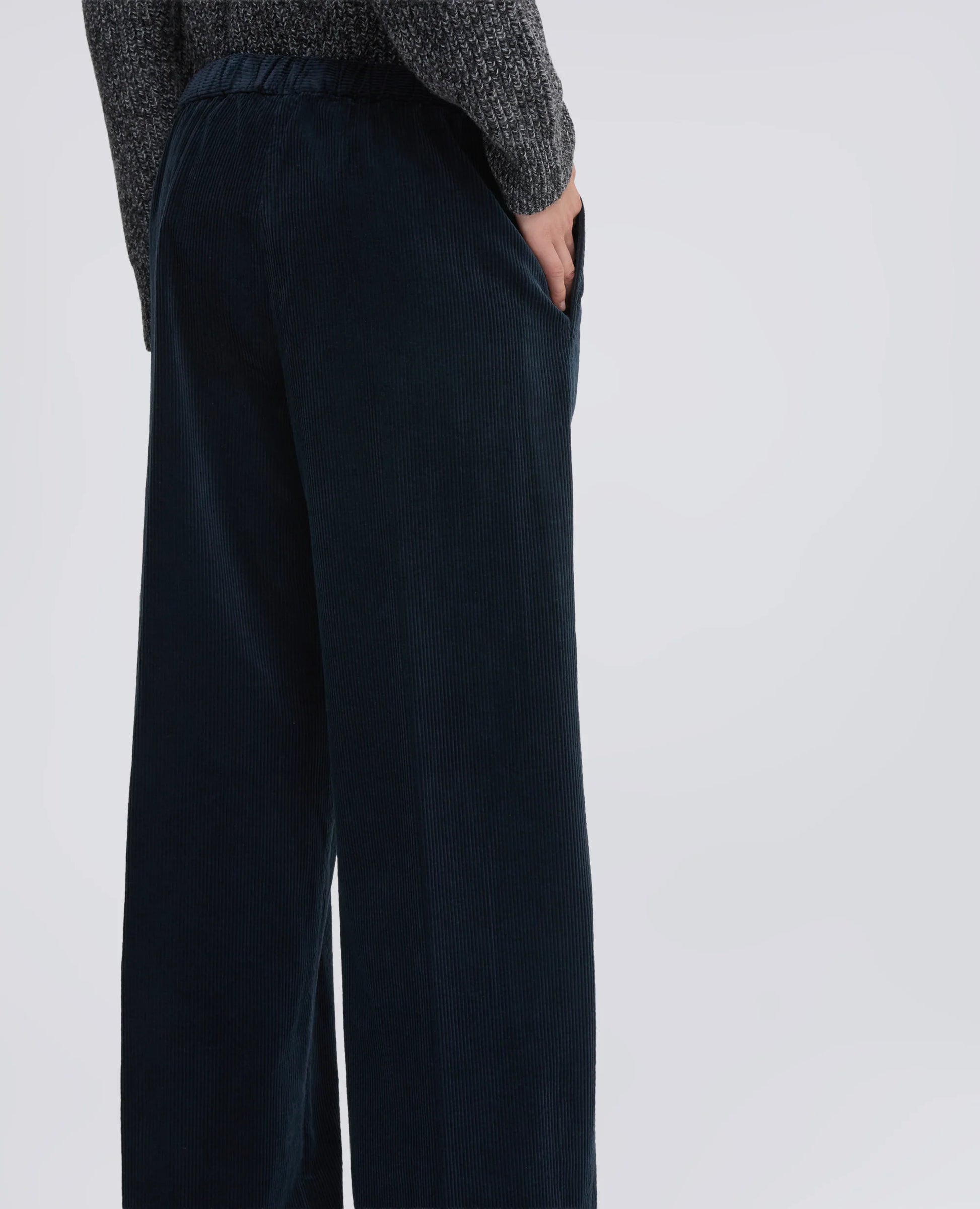 Aspesi Wide Corduroy Trousers - Navy Black