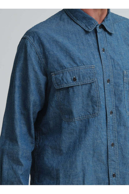 CO/LI Chambray Work Shirt - Navy - DUNE + SALT