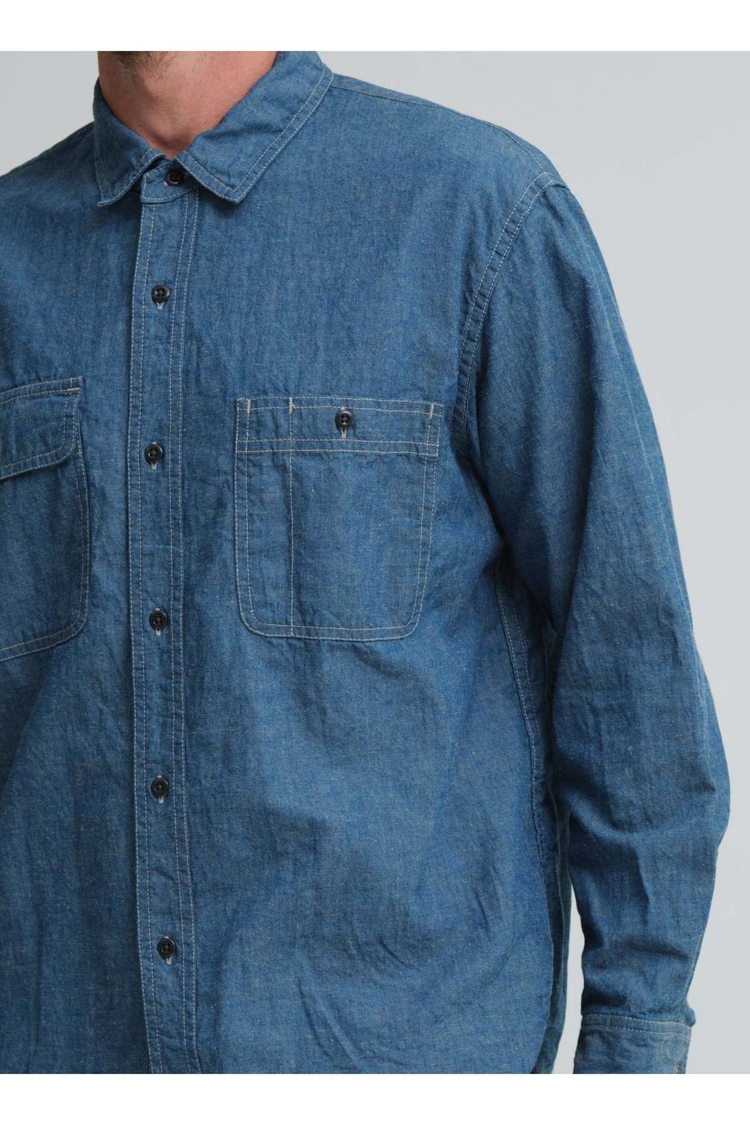 CO/LI Chambray Work Shirt - Navy - DUNE + SALT