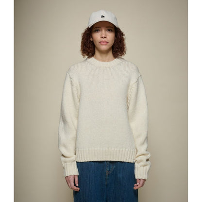 Merz b. Schwanen Cropped Merino Wool Sweater - Nature Dark Gray