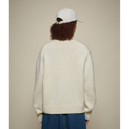 Merz b. Schwanen Cropped Merino Wool Sweater - Nature Dark Gray