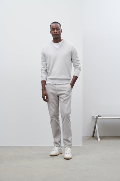 Clifton True Cotton Twill Slim Pant - Mud Grey - DUNE + SALT