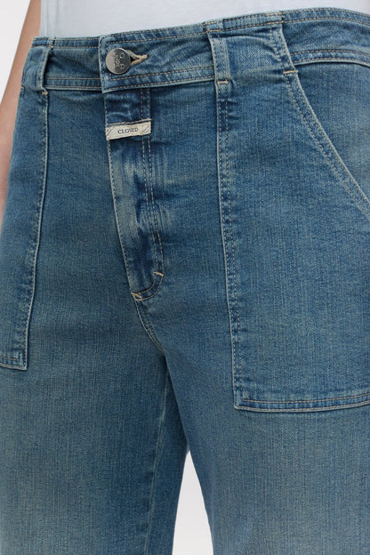 Aria Super Stretch Flared Jean - Mid Blue - DUNE + SALT