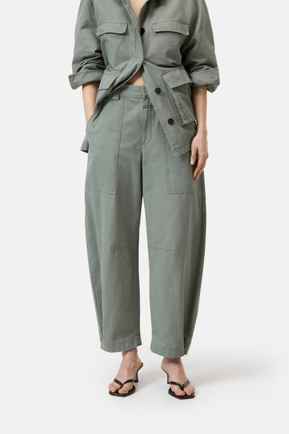 Rhannon Barrel Pants - Faded Green - DUNE + SALT