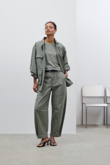 Rhannon Barrel Pants - Faded Green - DUNE + SALT