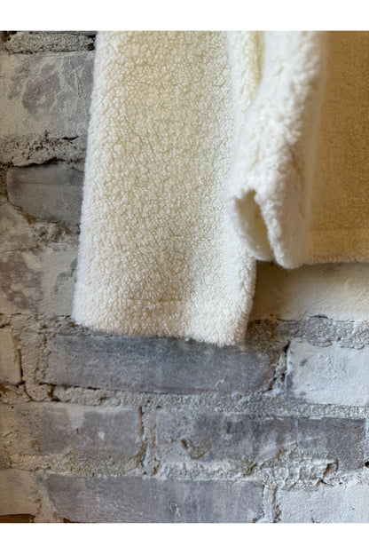 L/S Boat Neck Fleece Pullover - Natural - DUNE + SALT