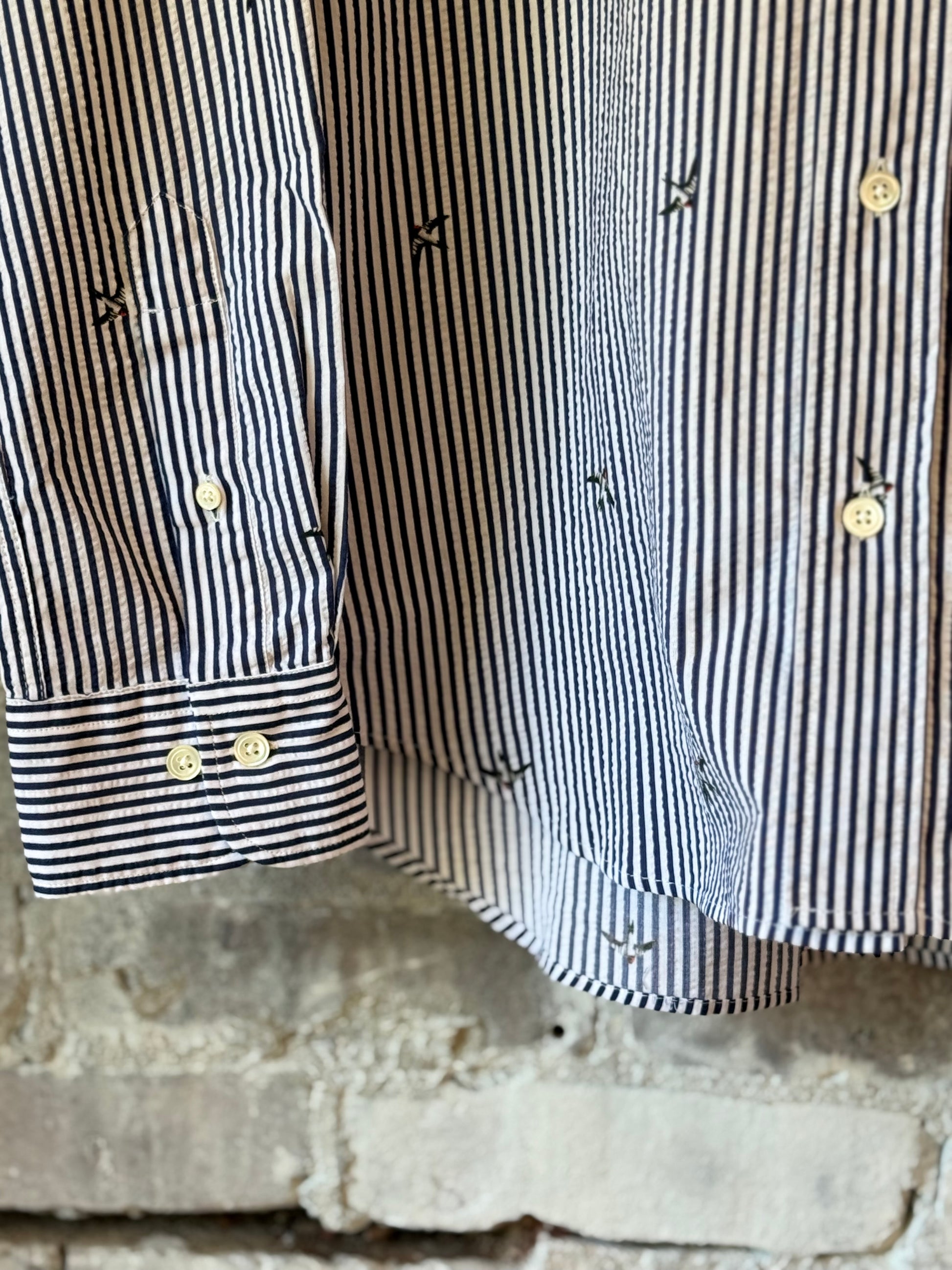 Pitt Woven Shirt - Navy/White - DUNE + SALT