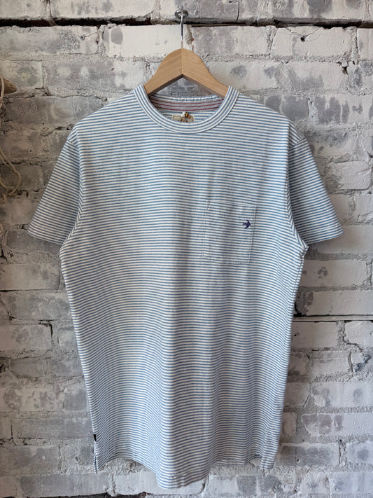 Double Feedstripe Tee - White/Marine