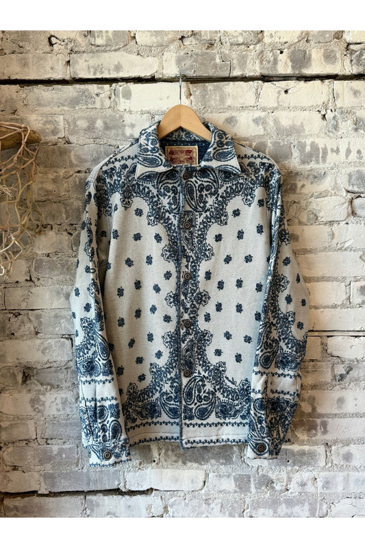 The Paisley Blanket Shirt Jacket - Indigo - DUNE + SALT