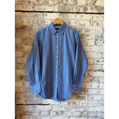 LMND Mara Striped Oversized Long Sleeve Shirt - Tutti Frutti/Ink Blue Gray