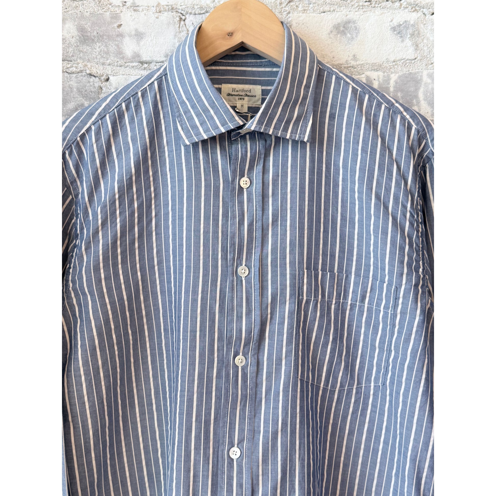 Paul Woven Shirt - Blue/Cream - DUNE + SALT