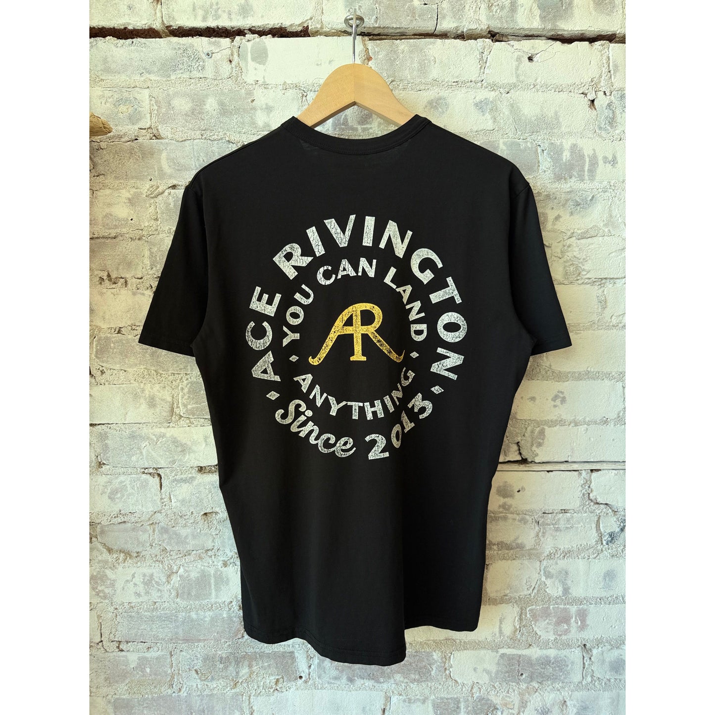 Supima SS AR Circle Crewneck Tee - Black - DUNE + SALT