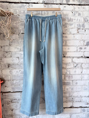 H-Unit Denim Work Easy Pants (Used Wash) - Light Indigo Gray
