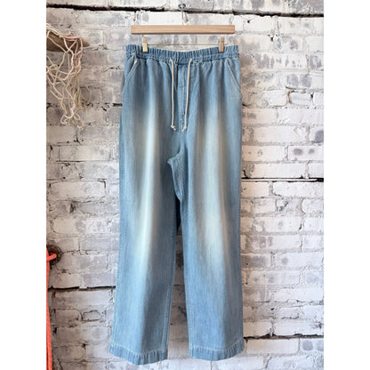 H-Unit Denim Work Easy Pants (Used Wash) - Light Indigo Gray