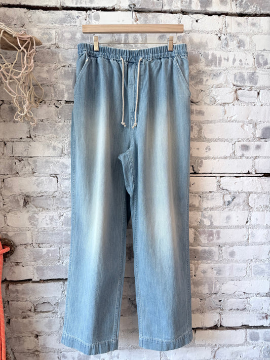 Denim Work Easy Pants (Used Wash) - Light Indigo