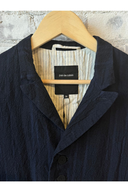 L/C Yarn Dyed Random Stripe Jacket - Navy - DUNE + SALT