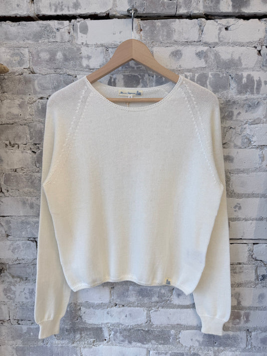 Lightweight Cotton-Cashmere Raglan Sweater - Nature - DUNE + SALT