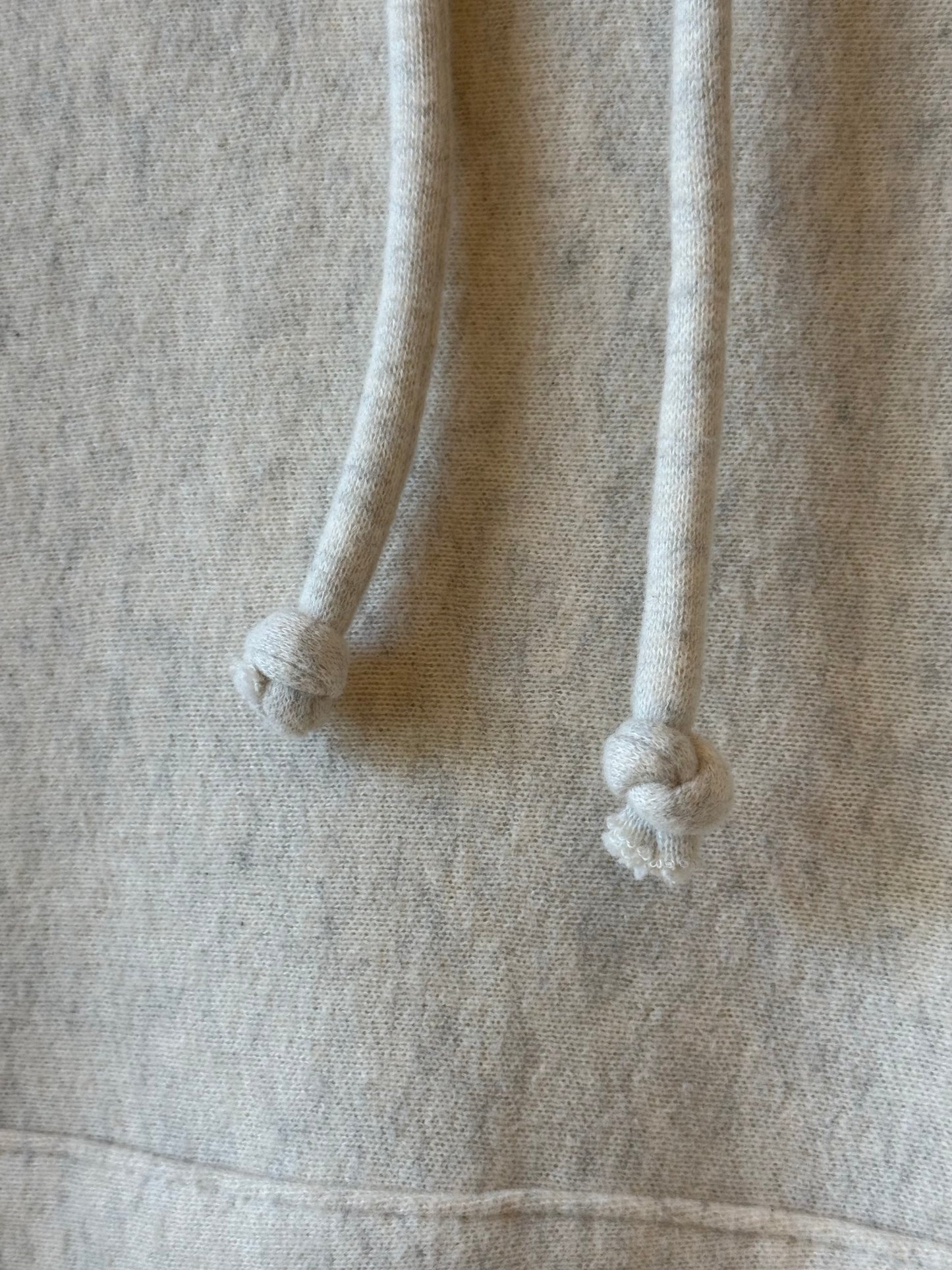 V::Room Tencel Brushed Fleece Reverse Weave Pullover Hoodie - Oatmeal Dark Gray