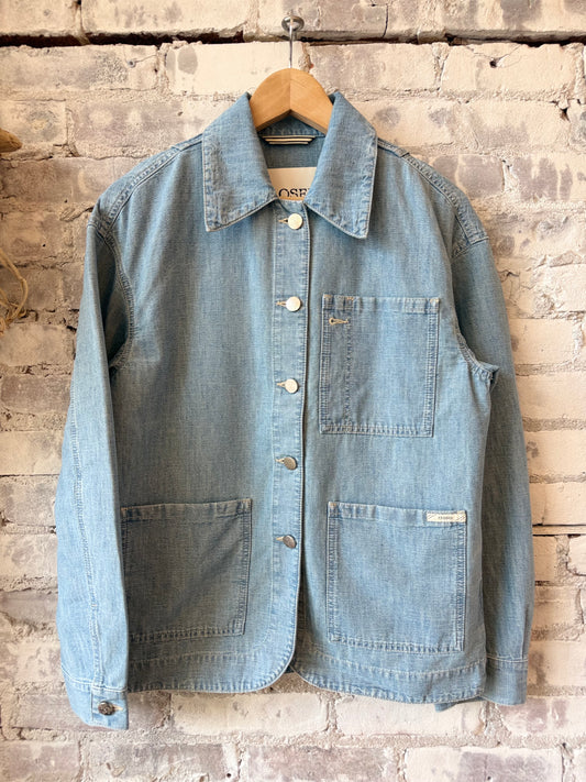 Closed Women's Worker Jacket – Light Blue Dark Gray