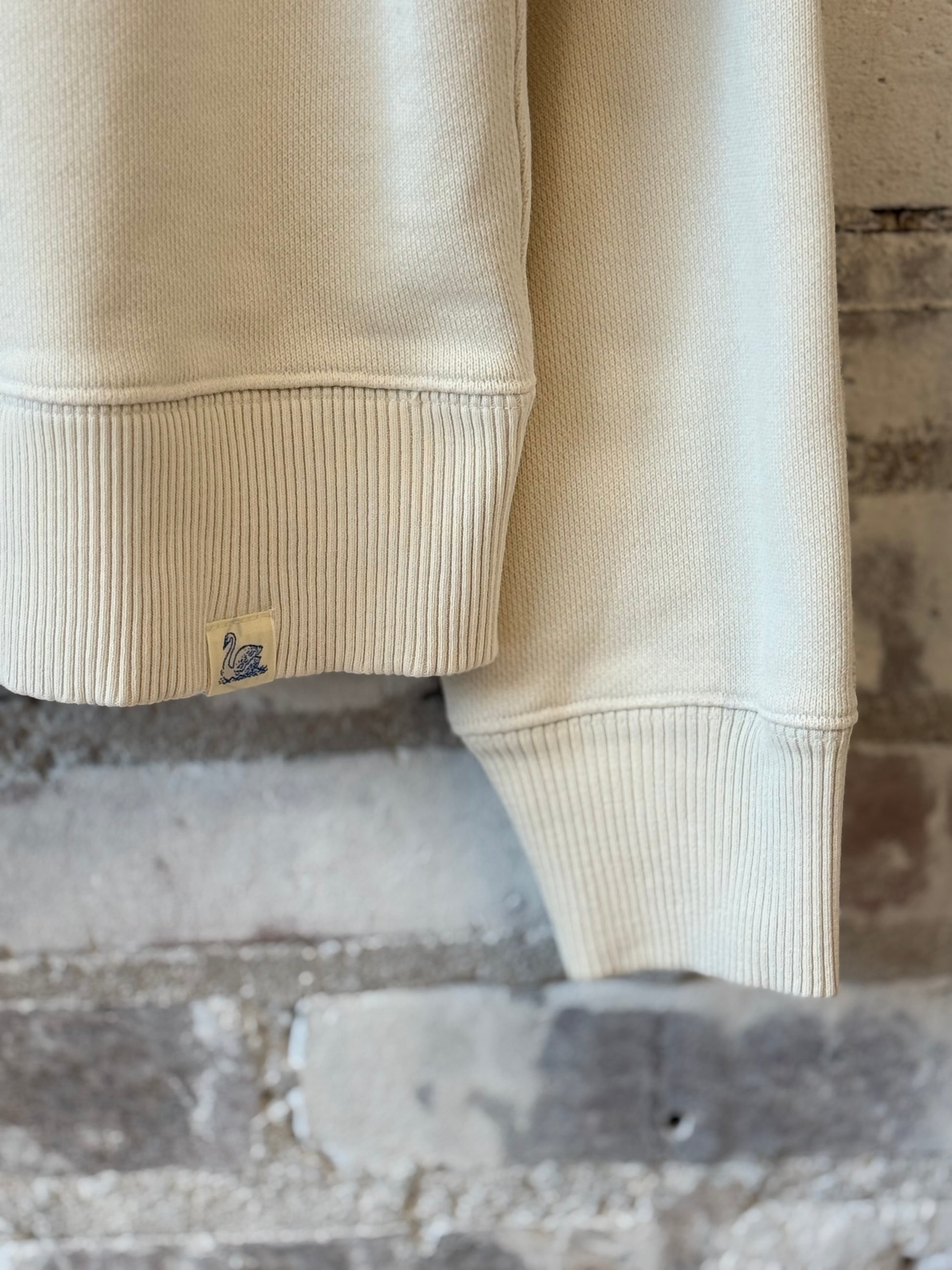 Authentic Fleece Polo Collared Half-Zip Cotton Sweatshirt - Nature - DUNE + SALT
