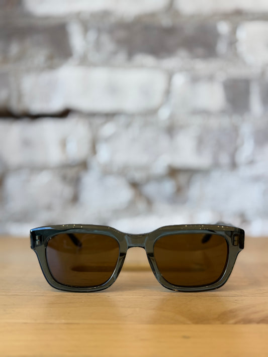 Men's Barton Perreira Butzi sunglasses in Atlas/Sable with rounded frames and dark lenses, stylish and sophisticated eyewear.