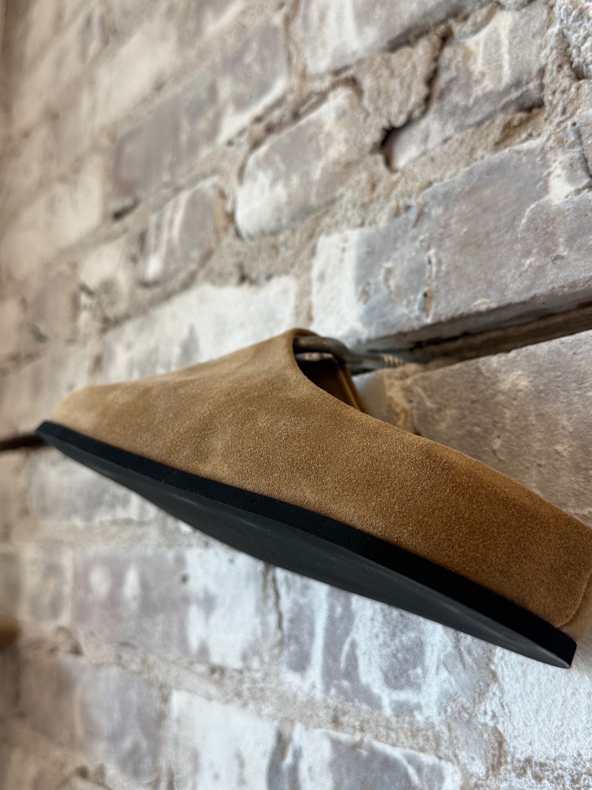 Dear Frances Vico suede mule for women in caramel, showcasing the stylish slip-on shoe with a sleek design and soft suede material.