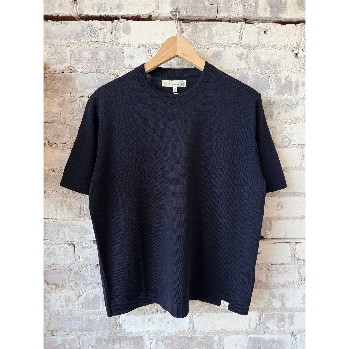 Refined Knitted Merino Wool T-Shirt - Navy - DUNE + SALT