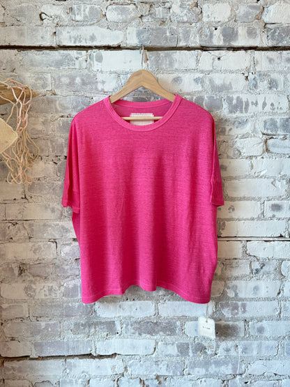 Hemp Jersey Oversized SS Crew - Pink - DUNE + SALT