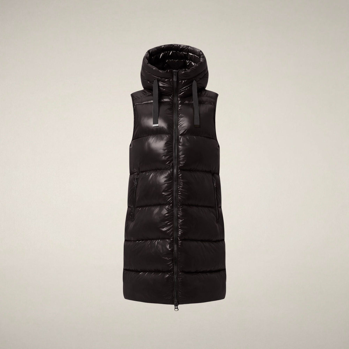 Iria Hooded Vest - Brown Black