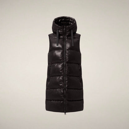 Iria Hooded Vest - Brown Black