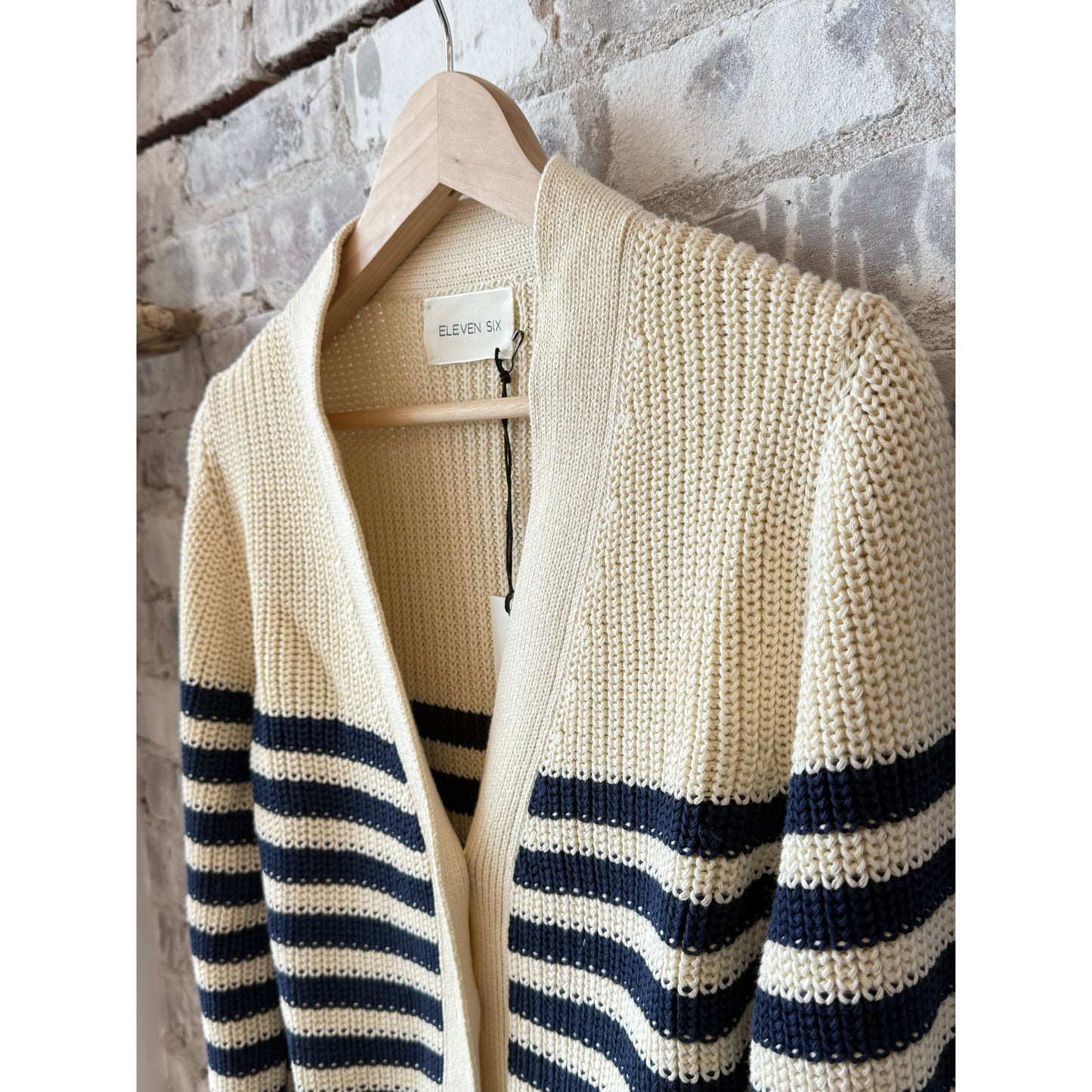 Isla Stripe Cardi - Ivory/Navy - DUNE + SALT