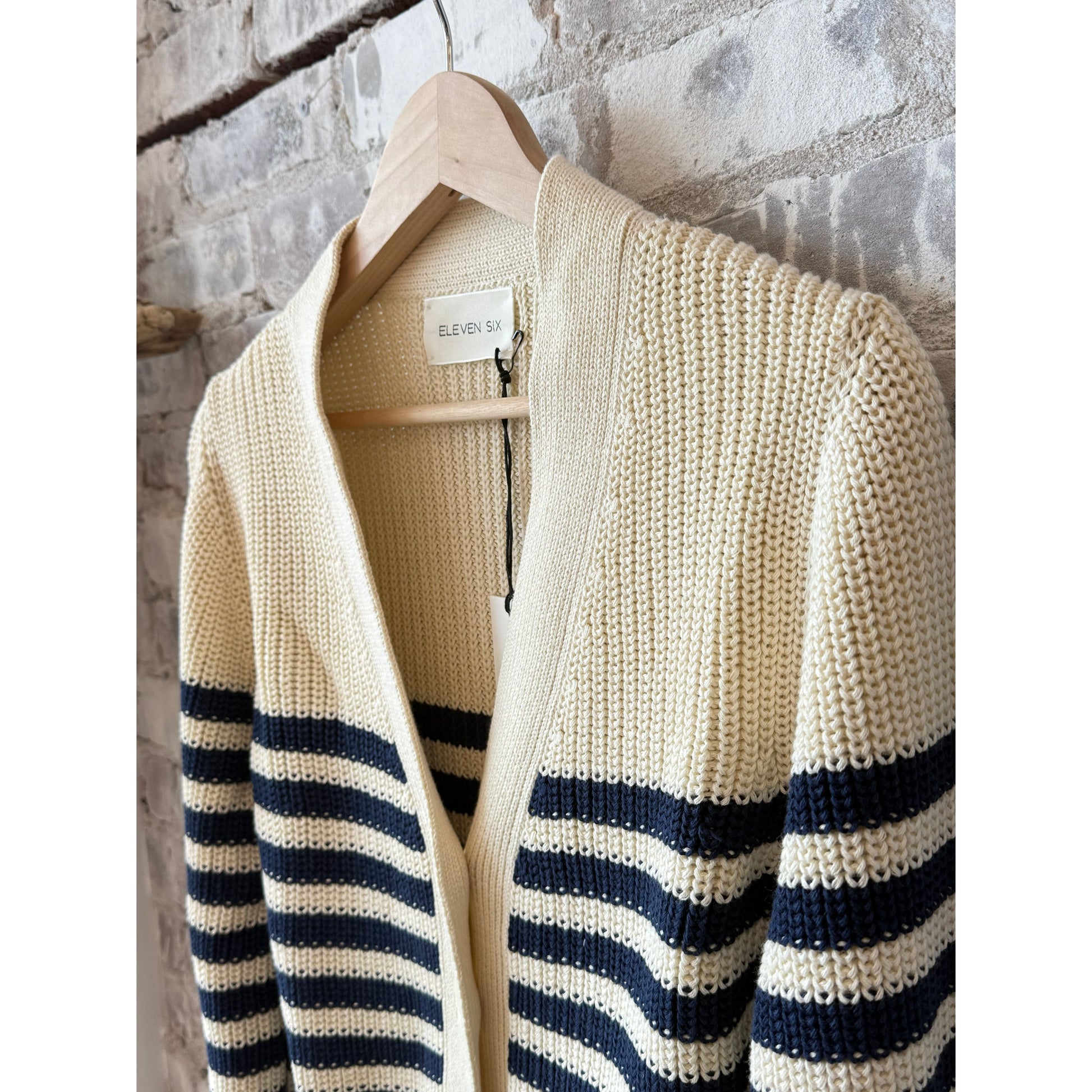 Isla Stripe Cardi - Ivory/Navy - DUNE + SALT