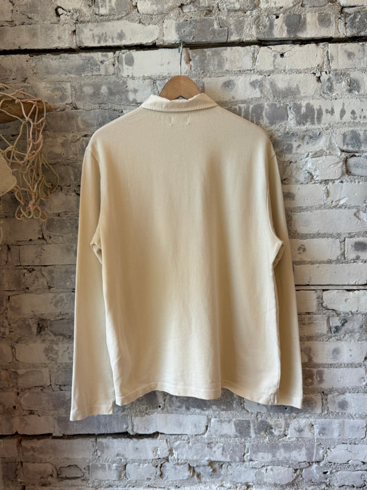 Light Fleece Rugby Knitted Polo - Stone - DUNE + SALT