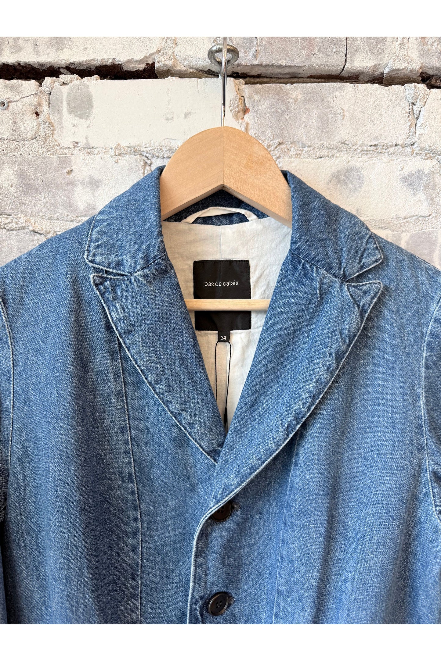 Tailored Denim Blazer - Faded Blue - DUNE + SALT