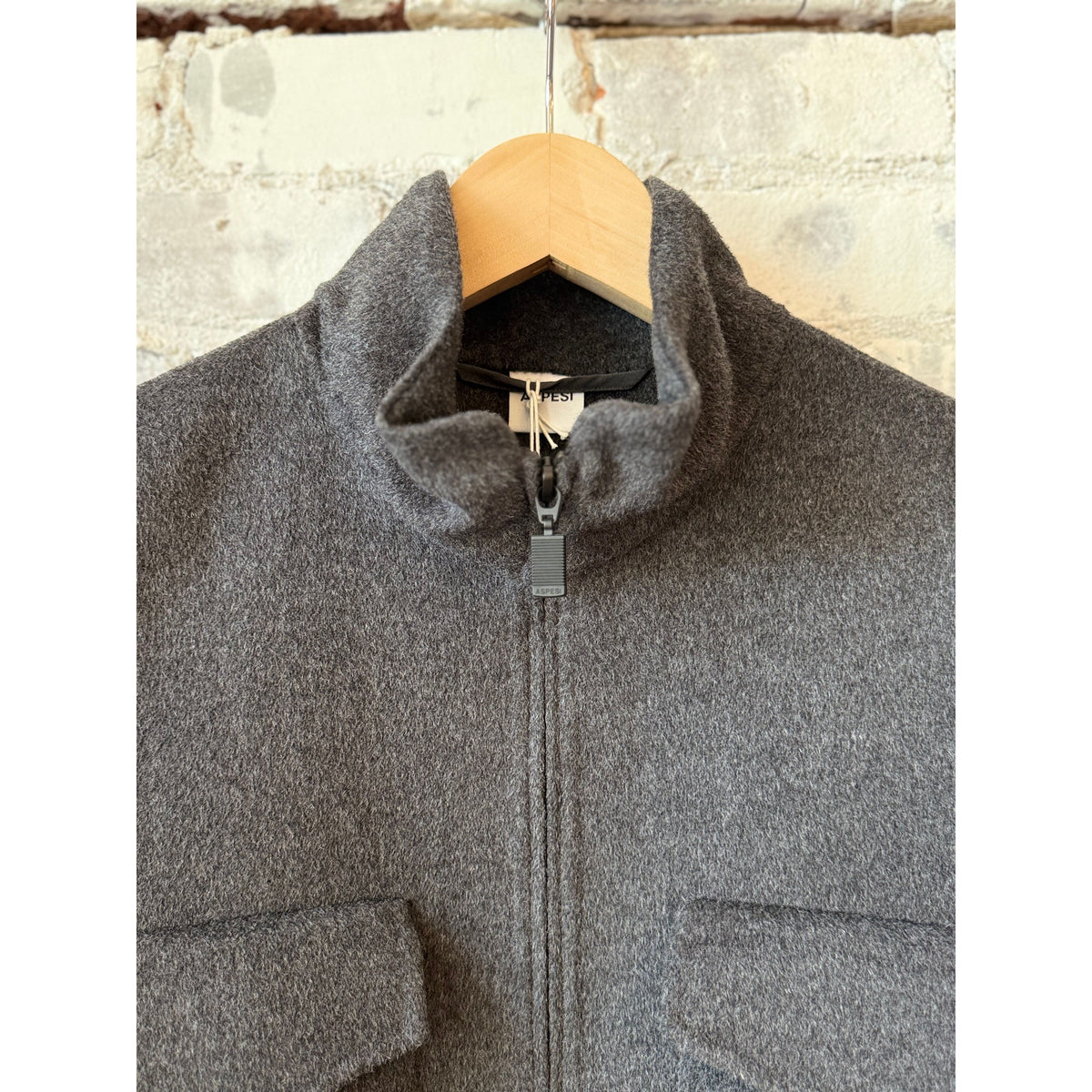 Aspesi Nelson Double Wool Field Jacket - Charcoal Dim Gray